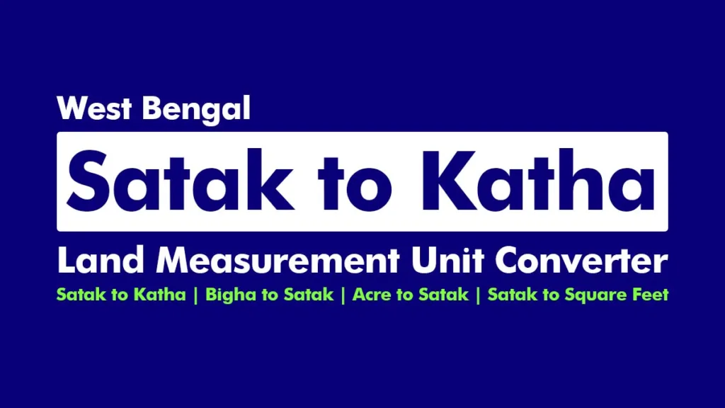 Satak to Katha Converter West Bengal